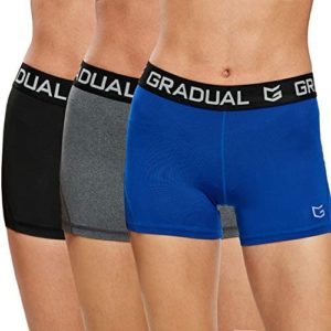 G Gradual Women's Spandex Compression Volleyball Shorts 3" /7" Workout Pro Shorts for Women