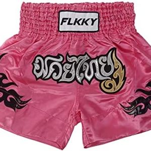 FLKKY Muay Thai Shorts Boxing Shorts for Men Women High Grade Martial Arts Training Gym Trunks Classic Boxing Shorts.