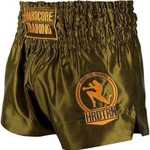 Hardcore Training Classic Muay Thai Shorts Black White Red Camo Blue Kick Boxing MMA Combat Sport Sparring Trunks
