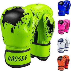 Kids Boxing Glove 6oz 8oz, Youth, Boys and Girls Training Sparring Gloves for Punching Bag, Kickboxing, Muay Thai, MMA, UFC, Gift for Age 6-15 Years