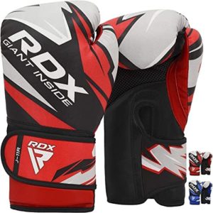 RDX Kids Boxing Gloves for Training and Muay Thai, Maya Hide Leather Junior Mitts for Kickboxing, Sparring and Fighting, Good for Youth Punch Bag, Grappling Dummy and Focus Pads Punching