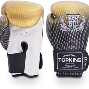 Top King Super Star Breathable Leather Gloves Muay Thai Boxing Gloves for Training or Sparring - 8oz, 10oz, 12oz, 14oz, 16oz