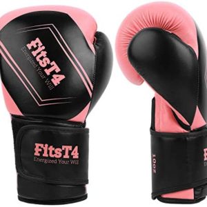 FitsT4 Pro Grade Boxing Gloves PU Leather Kickboxing Muay Thai Punching Bag MMA Sparring Training Fight Glove