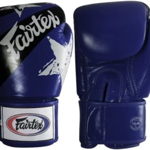 Fairtex Muay Thai Style Training Sparring Gloves, 16 oz, Blue/Black