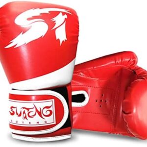 Children Boxing Gloves Kids Kick Boxing Training Gloves Youth Muay Thai Punching Bag Mitts Boxing Practice Equipment for Punch Bag Sack Boxing Pads Age 3 to 10 Years Old(Red)