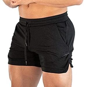 CEHT Mens Workout Running Shorts Lightweight Athletic Gym Shorts with Zipper Pockets