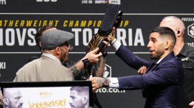 Ilia Topuria steals UFC belt, Alexander Volkanovski mocks him with ‘old man’ getup 14 2013980321