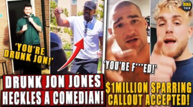 'A VERY DRUNK' Jon Jones HECKLES a comedian! Strickland ACCEPTS Jake Paul's $1million SPARRING offer