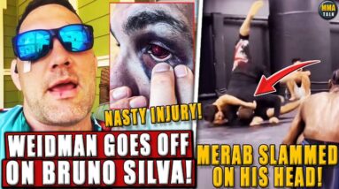 Chris Weidman REVEALS NASTY eye injury sustained vs. Bruno Silva! Merab gets SLAMMED on his head!