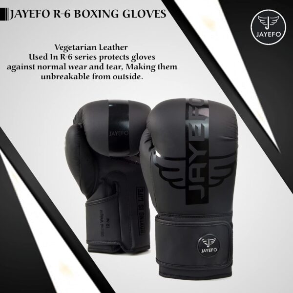 R-6 Pro Boxing Gloves: Leather Sparring Mitts for Men & Women MMA Training - Image 3