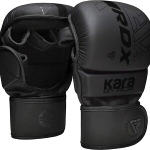 RDX MMA Gloves Sparring Grappling, Hybrid Open Palm Martial Arts Mitts Men Women, Maya Hide Leather Wrist Support, Cage Fighting Combat Sports Boxing Glove Training, Muay Thai, Punching Bag Kickboxing