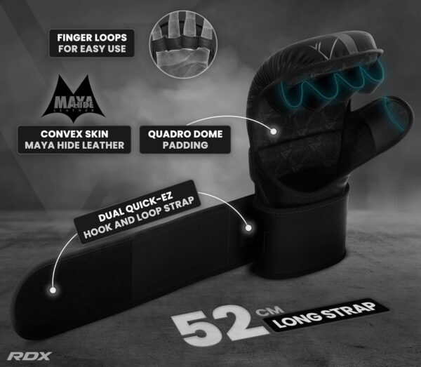 RDX Pro MMA Gloves: Hybrid Open Palm Sparring Mitts for Men & Women - Image 4