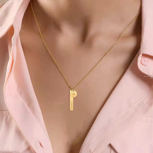 18K Gold Plated Mama Initial Necklace - Personalized Mother's Day Gift - Image 4