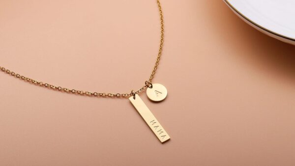 18K Gold Plated Mama Initial Necklace - Personalized Mother's Day Gift - Image 5