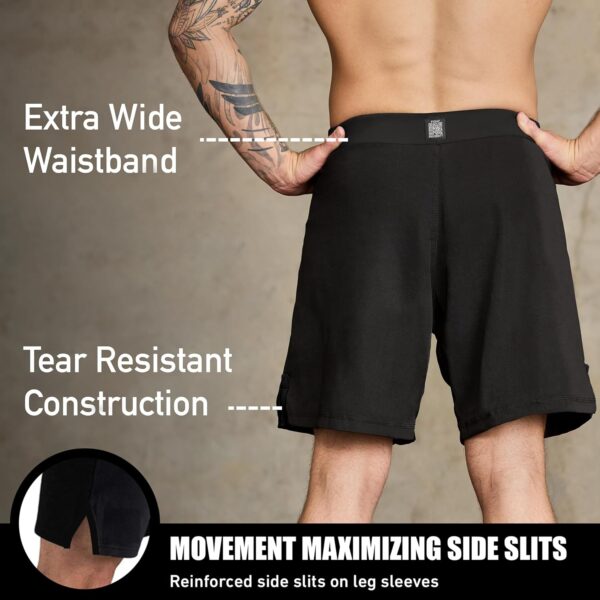 Black Jack UFC MMA Grappling Shorts - Pro No Gi BJJ Fight Shorts for Men - Image 3