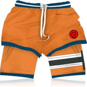 CROWN Anime Shorts - Breathable Stretch Compression Gym Short with Pockets