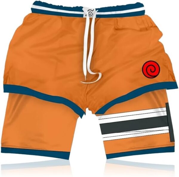 CROWN Anime Shorts - Breathable Stretch Compression Gym Short with Pockets