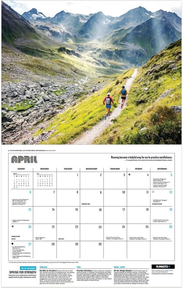2025 Runner's World Wall Calendar: Epic Photos, Training Tips, Race Dates - Image 3