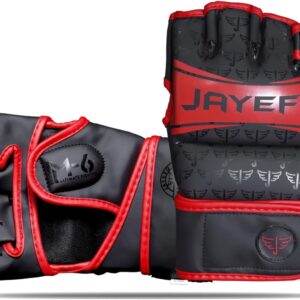 Jayefo Sports M-6 MMA Boxing Gloves for Men & Women Mixed Martial Arts Open Palm Kickboxing Glove for Punching Bag Sparring Muay Thai Karate