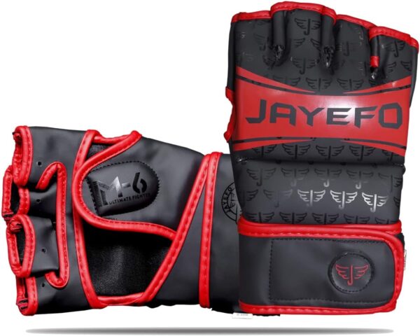 Jayefo Sports M-6 MMA Boxing Gloves for Men & Women Mixed Martial Arts Open Palm Kickboxing Glove for Punching Bag Sparring Muay Thai Karate