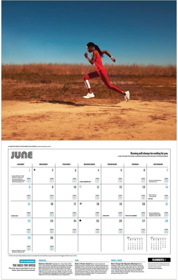 2025 Runner's World Wall Calendar: Epic Photos, Training Tips, Race Dates - Image 5