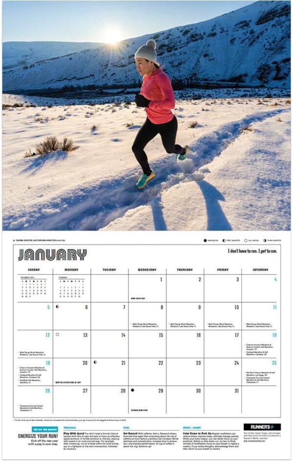 2025 Runner's World Wall Calendar: Epic Photos, Training Tips, Race Dates - Image 2