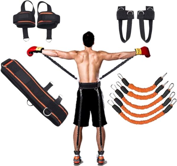 Boxing Training Resistance Band Set Leg Strength and Agility Training Strap System for Boxing,MMA,Muay Thai,Karate Combat, Basketball,Football Build Speed and Strength for Hitting