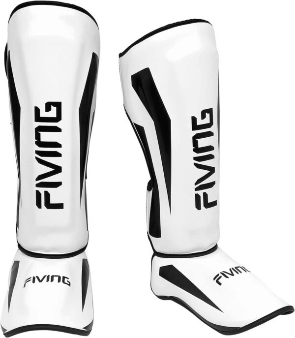 FIVING Pro MMA Shin Guards: Padded Muay Thai Leg Protectors with Instep Coverage - Image 5