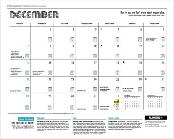 2025 Runner's World Wall Calendar: Epic Photos, Training Tips, Race Dates - Image 7