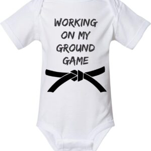 Freedomtees Working On My Ground Game Baby Bodysuit Shirt, Jiu Jitsu Baby Bodysuits, Funny Baby Shirt