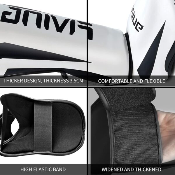 FIVING Pro MMA Shin Guards: Padded Muay Thai Leg Protectors with Instep Coverage - Image 4