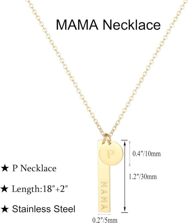 18K Gold Plated Mama Initial Necklace - Personalized Mother's Day Gift - Image 2