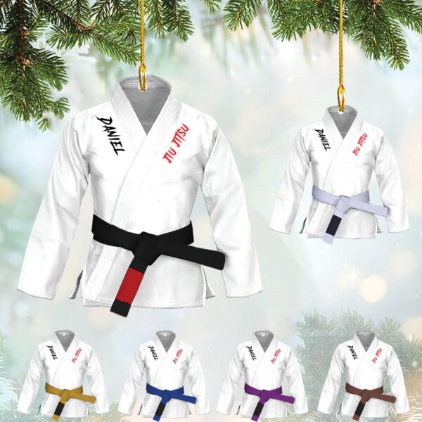 Personalized Jiu Jitsu Ornament Brazilian Jiu Jitsu Gift Hanging for Men Jiu Jitsu, Jiu Jitsu Christmas Ornament for Sensei Instructor Ornaments (JJ 1)