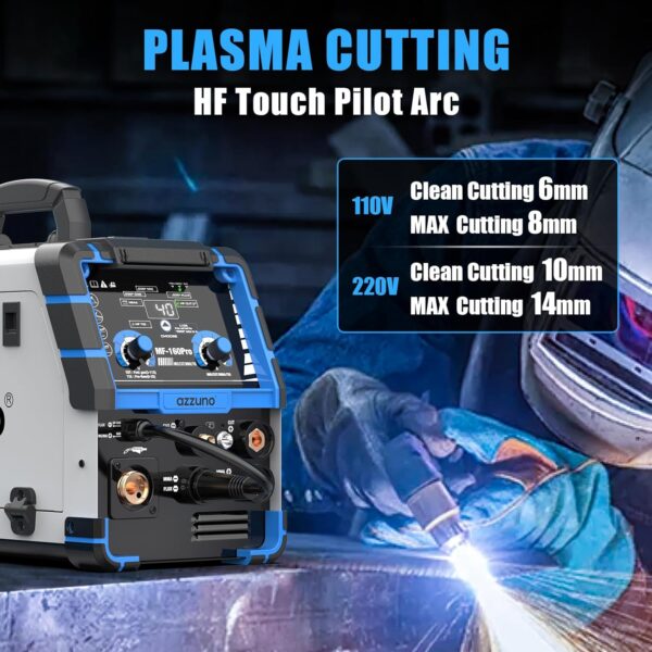 AZZUNO 5-in-1 160A Multiprocess Welder: Plasma Cutter, TIG, MIG & Stick Welding Machine - Image 4