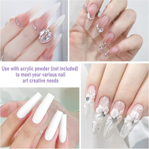 Professional Acrylic Nail Monomer Liquid - MMA-Free EMA 8.12oz with 3 Brushes Kit - Image 3