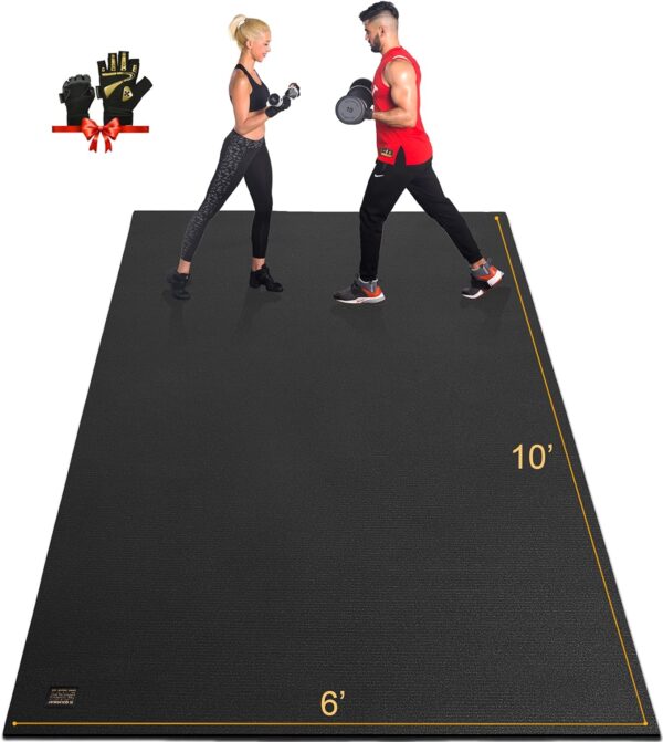 GXMMAT Extra Large Exercise Mat 16'x6'/12'x6'/10'x6'/8'x6'(7mm), Extra Wide Workout Mats for Home Gym Flooring, Non-Slip Thick Durable Cardio Mat for MMA,Plyo,Jump Rope,Weights,Fitness,Shoe-Friendly