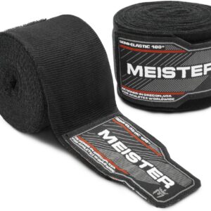 Meister Adult 180" Semi-Elastic Hand Wraps for MMA & Boxing (Pair)
