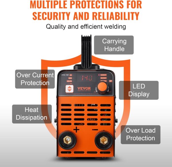 VEVOR 140Amp 2-in-1 Mini Portable ARC/TIG Welder Machine for DIY & Repair - Image 6
