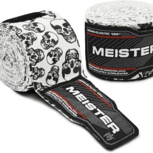 Meister Adult 180" Semi-Elastic Hand Wraps for MMA & Boxing (Pair)