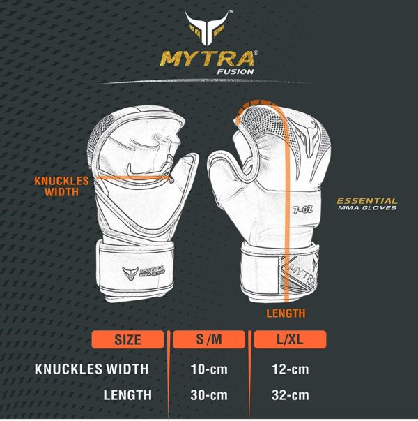 Mytra Fusion 7oz Open Palm MMA Grappling Gloves - Wrist Support, Training & Sparring - Image 4
