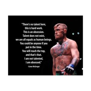 Obsession Defined – MMA Wall Art Print with Conor McGregor Inspirational Quote Poster, Motivational Decor for Gym, School and Living Room – 8x10" Unframed Wall Art for UFC Fans