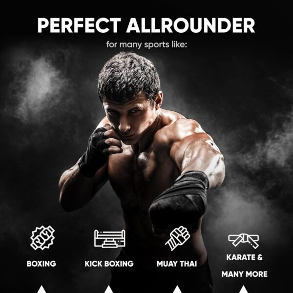 FIGHTR Boxing Hand Wraps 160" Semi-Elastic Pro MMA Muay Thai Wraps w/ Thumb Loop - Image 5