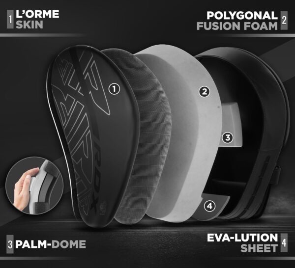 RDX Curved Focus Mitts: Maya Hide Leather Boxing Pads for MMA, Muay Thai, Kickboxing Training - Image 7
