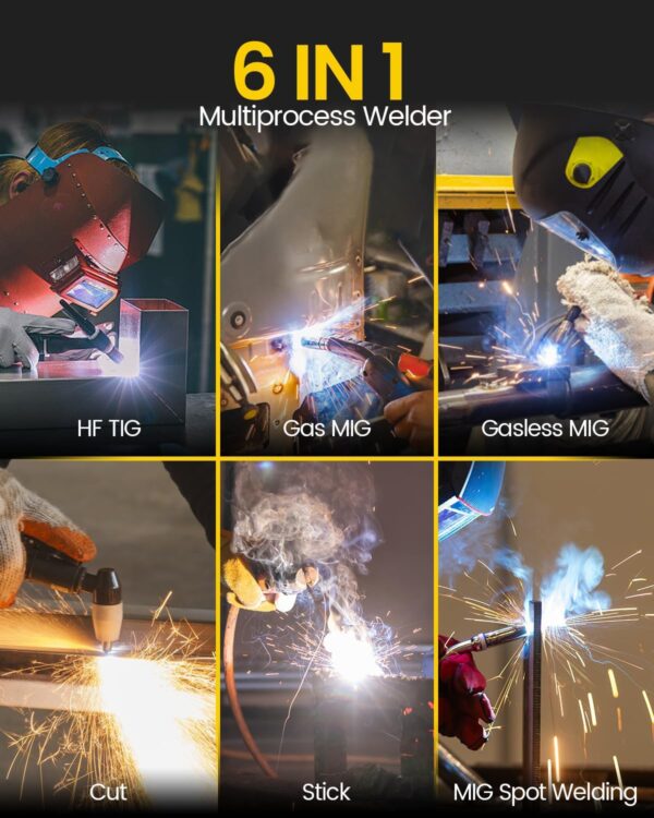 HZXVOGEN 200A 6-in-1 Multi-Process Welder: MIG/TIG/Stick/Plasma Cutter - Image 2