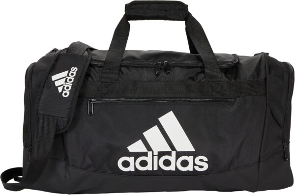 Adidas Defender 4.0 Medium Duffel Bag: Durable Sports & Travel Gear 66L Black/White - Image 3