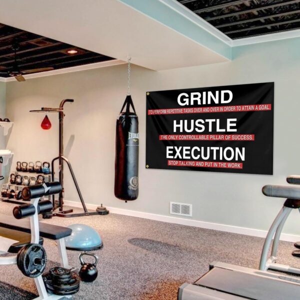 Motivational Fitness Flag 3x5 Ft | Hustle Grind Execution Gym Decor Banner - Image 5