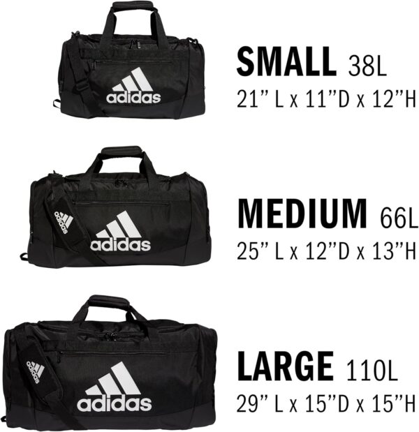 Adidas Defender 4.0 Medium Duffel Bag: Durable Sports & Travel Gear 66L Black/White - Image 6