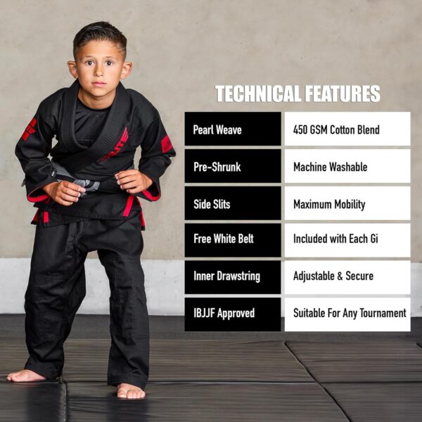 Elite Sports IBJJF Approved Ultra Light Kids BJJ Gi with Free Belt - Image 5