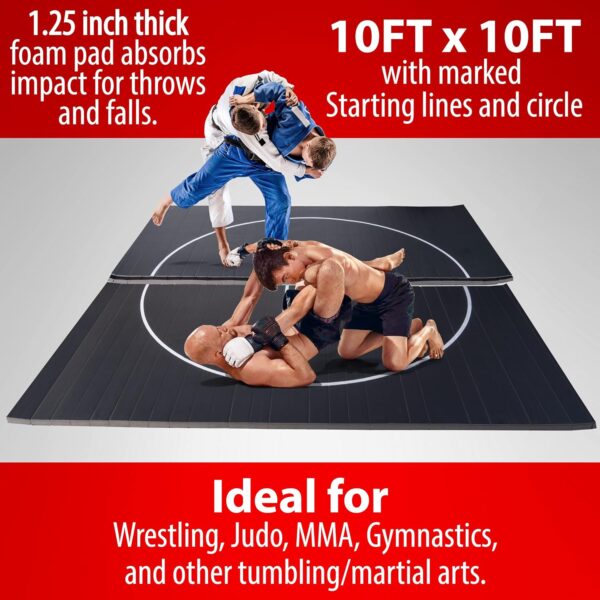 Premium 10x10 Flexi-Roll Wrestling Mat for Home Gym | BJJ Jiu Jitsu Tatami Surface - Image 5