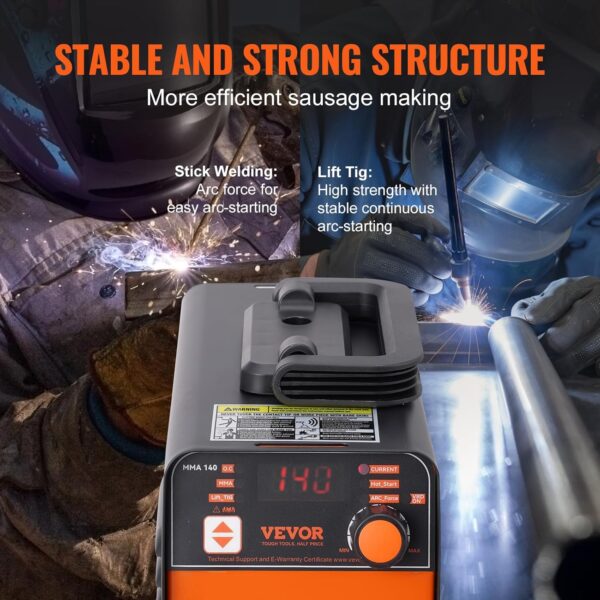 VEVOR 140Amp 2-in-1 Mini Portable ARC/TIG Welder Machine for DIY & Repair - Image 3